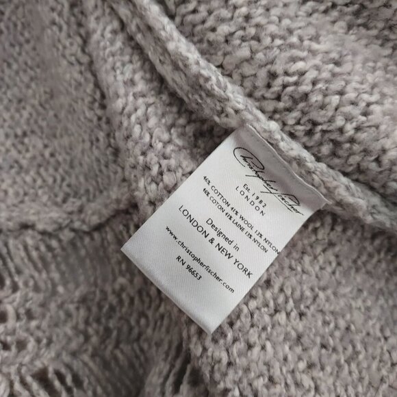 Christopher Fischer Wool Blend Cowl Neck Long Sleeve Fringe Sweater Size Small - Picture 9 of 9